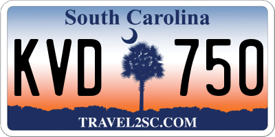 SC license plate KVD750