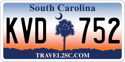 SC license plate KVD752