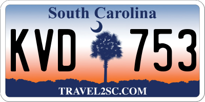 SC license plate KVD753