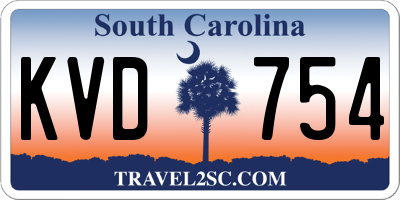 SC license plate KVD754