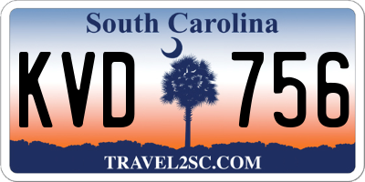 SC license plate KVD756