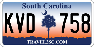 SC license plate KVD758