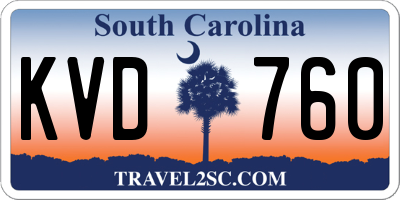 SC license plate KVD760