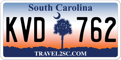 SC license plate KVD762
