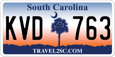 SC license plate KVD763