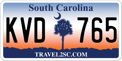 SC license plate KVD765