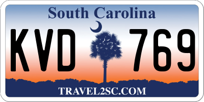 SC license plate KVD769