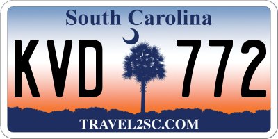 SC license plate KVD772