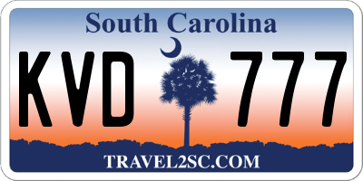 SC license plate KVD777