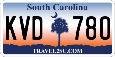 SC license plate KVD780