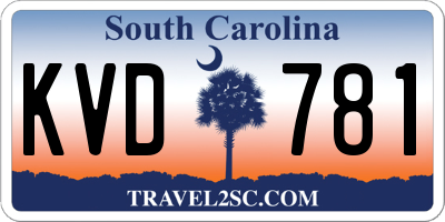 SC license plate KVD781