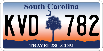 SC license plate KVD782