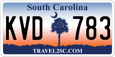 SC license plate KVD783