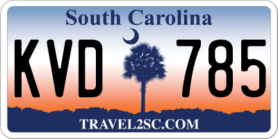SC license plate KVD785