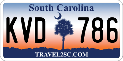 SC license plate KVD786