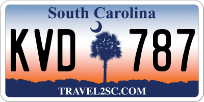 SC license plate KVD787
