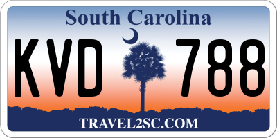 SC license plate KVD788