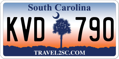 SC license plate KVD790