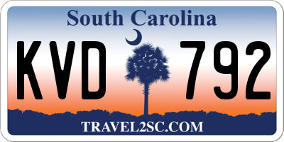 SC license plate KVD792