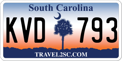 SC license plate KVD793