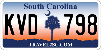 SC license plate KVD798