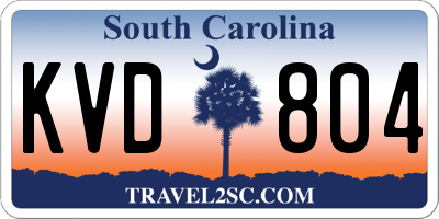 SC license plate KVD804