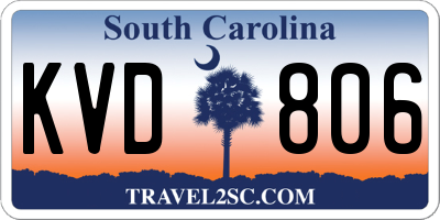 SC license plate KVD806