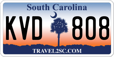 SC license plate KVD808