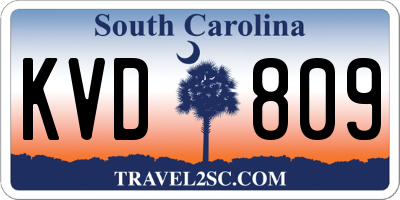 SC license plate KVD809