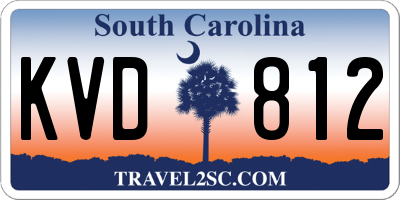SC license plate KVD812