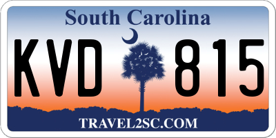 SC license plate KVD815