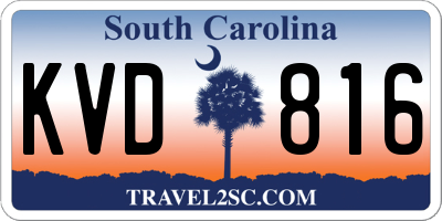 SC license plate KVD816