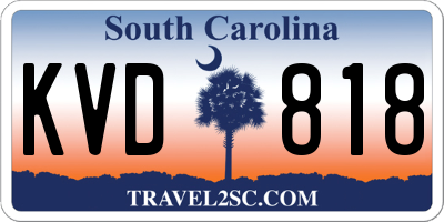 SC license plate KVD818