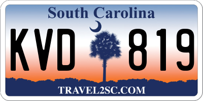 SC license plate KVD819