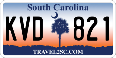 SC license plate KVD821