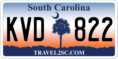 SC license plate KVD822