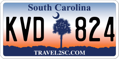 SC license plate KVD824