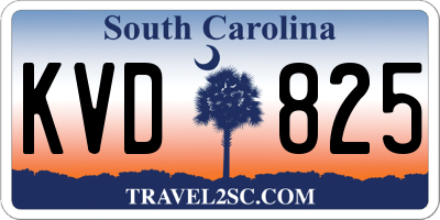 SC license plate KVD825