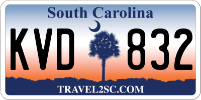 SC license plate KVD832