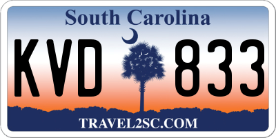 SC license plate KVD833