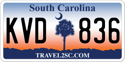SC license plate KVD836