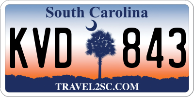 SC license plate KVD843