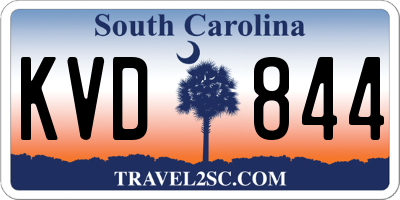 SC license plate KVD844