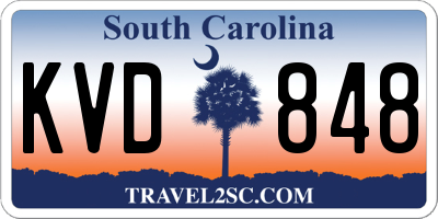 SC license plate KVD848