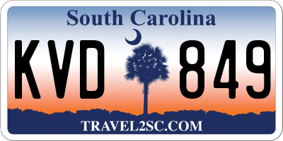 SC license plate KVD849