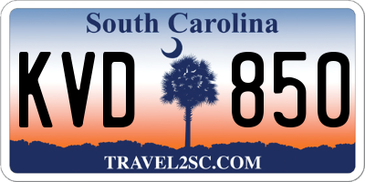 SC license plate KVD850