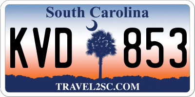 SC license plate KVD853