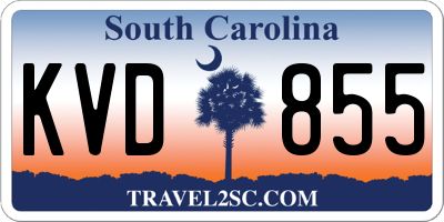 SC license plate KVD855