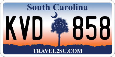 SC license plate KVD858
