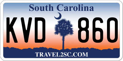 SC license plate KVD860